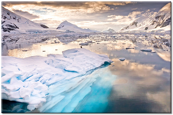 tableau sur toile, blanc, bleu, cyan, glace, gris, hiver, mer, mer-cascades-lacs, miroir, neige, paysages, polaire