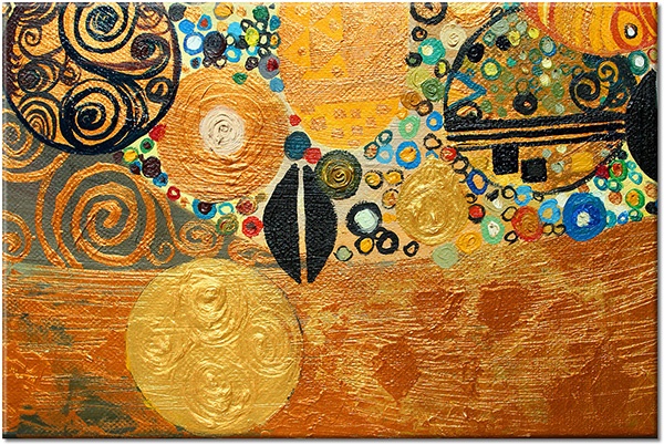 tableau sur toile, abstrait-fantaisie, marron, noir, orange, peintures, peintures-abstraites