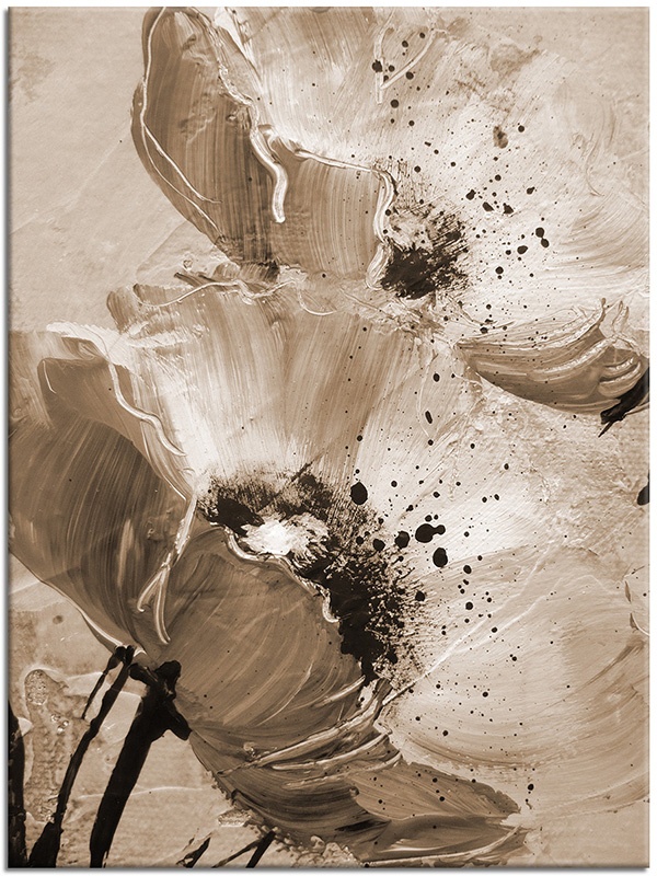tableau sur toile, abstrait-fantaisie, art, coquelicots, fleurs, nature-morte-autres-peintures, noir, peintures, rose, violet