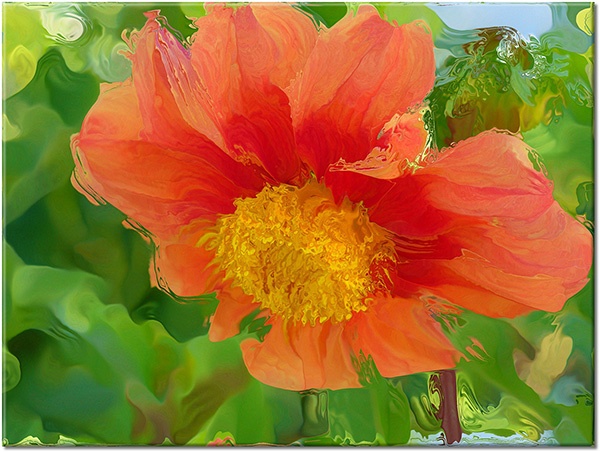 tableau sur toile, aquarelle, art, fleurs, jaune, nature-morte-autres-peintures, orange, peintures, rouge, vert