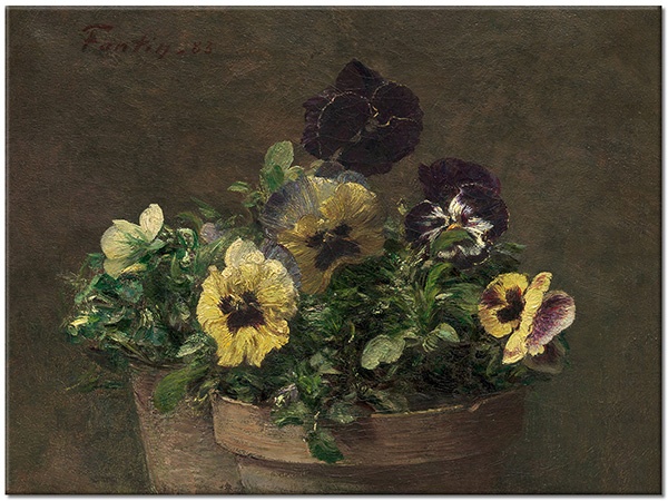 tableau sur toile, fleurs, jaune, marron, nature-morte-autres-peintures, peintures, vert, violet