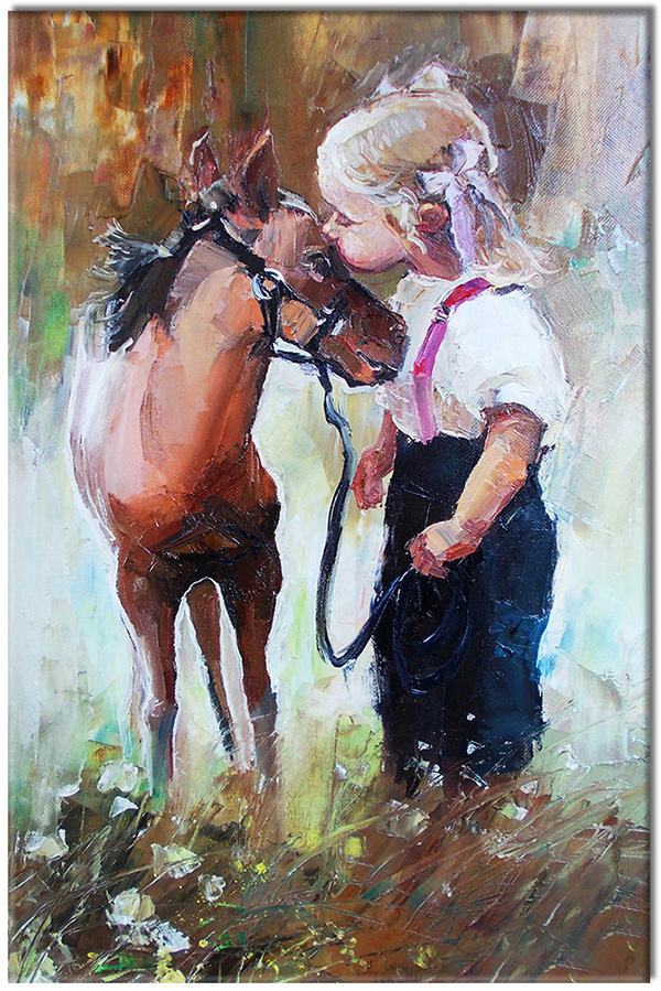 tableau sur toile, art, blanc, drole, enfants, marron, peintures, peintures-personnages