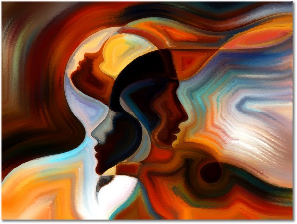 tableau sur toile, abstrait-fantaisie, art, art-contemporain, beige, bleu, jaune, marron, multicolore, noir, orange, peintures, peintures-abstraites, rouge, violet