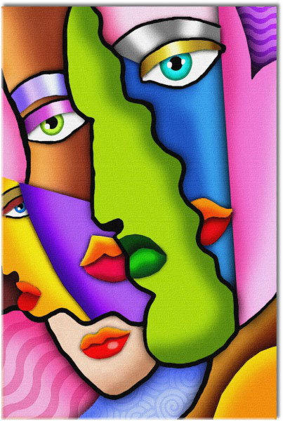 tableau sur toile, abstrait-fantaisie, art, art-contemporain, blanc, bleu, dessin, jaune, multicolore, noir, orange, peintures, peintures-abstraites, portraits, rose, rouge, vert, violet, yeux
