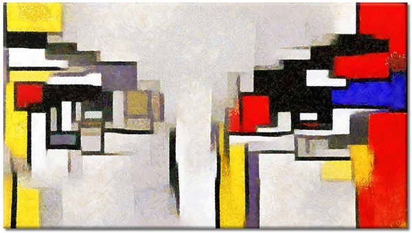 tableau sur toile, bleu, gris, jaune, multicolore, noir, peintures, peintures-abstraites, rouge