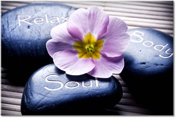tableau sur toile, feng-shui-zen, fleurs, gris, jaune, nature-morte, noir, noir-et-blanc, orange, pierres, violet, zen