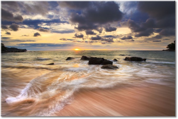 tableau sur toile, gris, marron, mer-cascades-lacs, orange, paysages, rose, sepia, violet