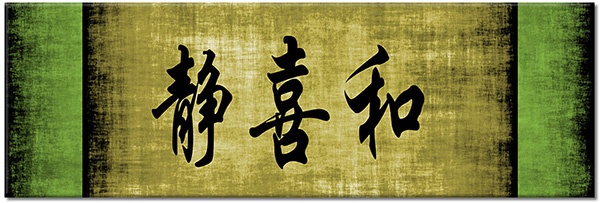 tableau sur toile, chine, feng-shui-zen, noir, vert