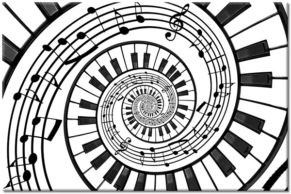 tableau sur toile, abstrait-fantaisie, blanc, noir, noir-et-blanc