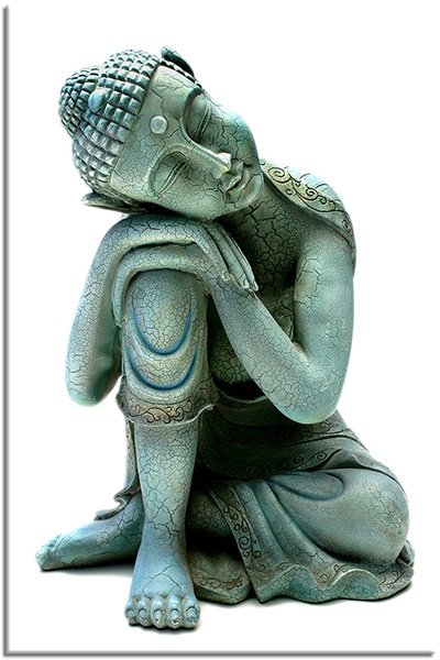 tableau sur toile, blanc, bouddha, feng-shui-zen, gris, mythologie, portraits, statue