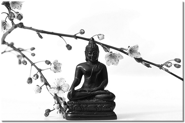 tableau sur toile, blanc, feng-shui-zen, gris, noir