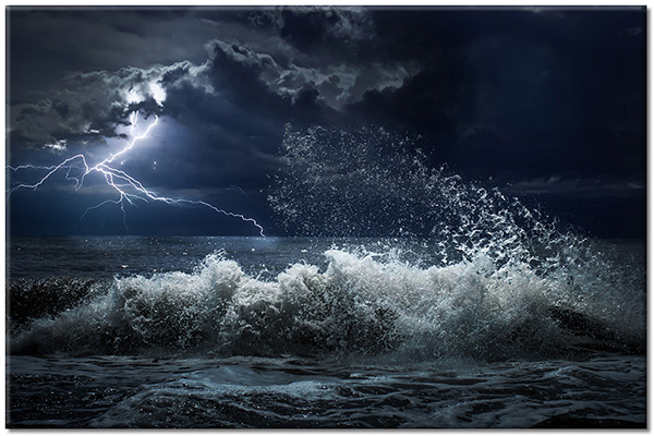 tableau sur toile, blanc, bleu, mer-cascades-lacs, noir, paysages
