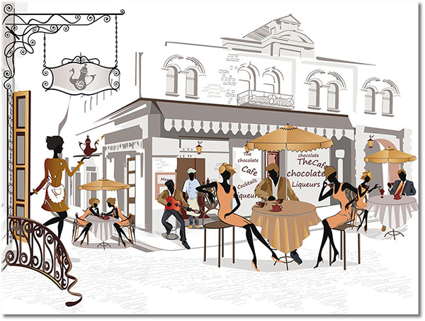 tableau sur toile, art, art-contemporain, autres, bars, beige, blanc, boissons, dessin, divers, gris, marron, nature-morte-autres-peintures, noir, noir-et-blanc, orange, peintures, restaurants, route, villes