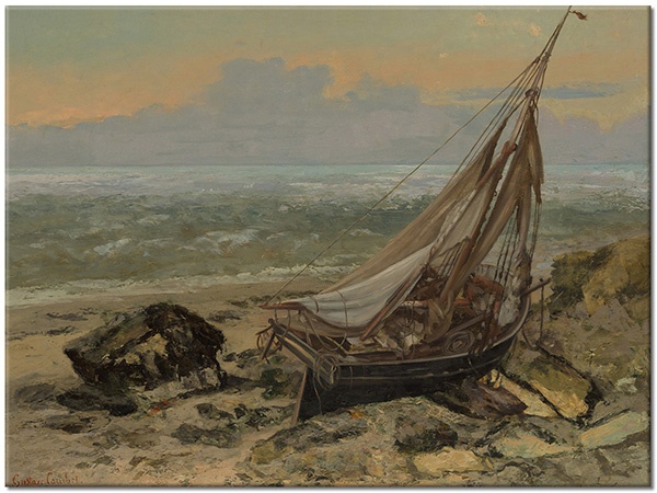 tableau sur toile, art, bateaux-navires, beige, bleu, courbet, divers, gris, marron, mer, mer-cascades-lacs, orange, paysages, peintures, peintures-paysages, voitures-trains-navires-avions