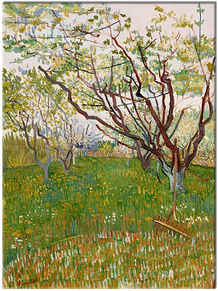 tableau sur toile, fleurs, marron, orange, peintures, peintures-paysages, vert