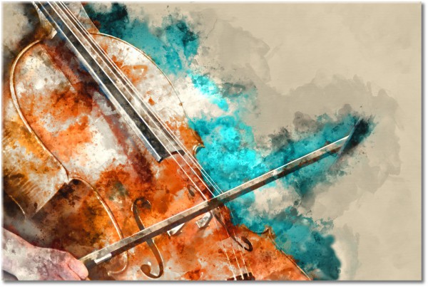 tableau sur toile, abstrait-fantaisie, beige, bleu, marron, orange