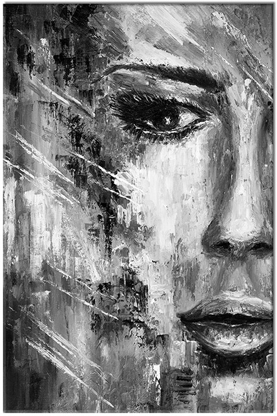 tableau sur toile, abstrait-fantaisie, art, art-contemporain, bars, beige, bleu, femmes, multicolore, orange, peintures, peintures-abstraites, peintures-personnages, portraits, rose, violet, yeux