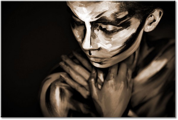 tableau sur toile, abstrait-fantaisie, art, art-contemporain, femmes, jaune, noir, orange, portraits, rose