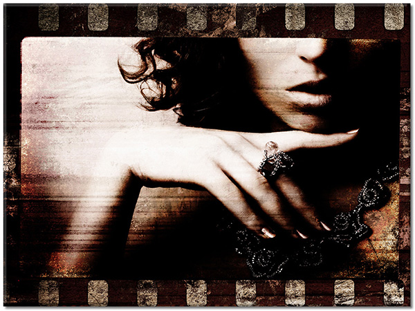 tableau sur toile, art, art-contemporain, bars, beige, bijoux, cameras, divers, femmes, marron, portraits, sepia, sexy, vintage