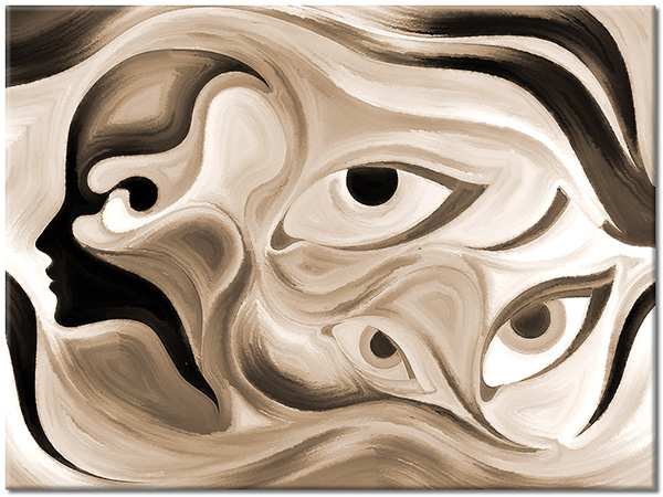 tableau sur toile, abstrait-fantaisie, art, art-contemporain, bleu, noir, peintures, peintures-abstraites, portraits, violet, yeux