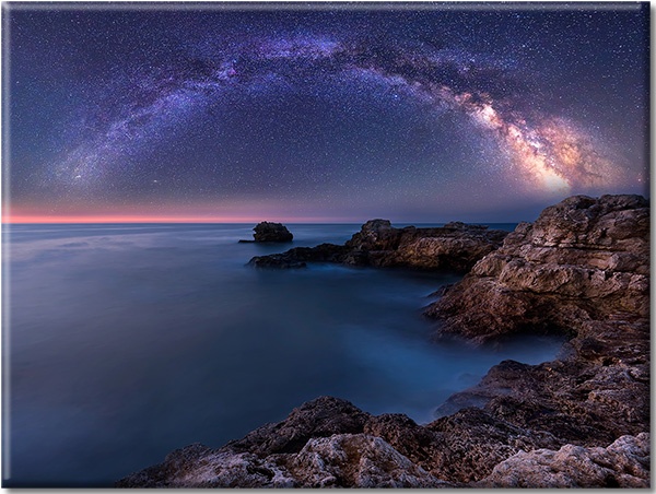 tableau sur toile, astronomie, bleu, divers, marron, mer-cascades-lacs, noir, paysages, rose, violet