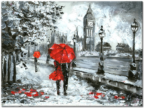 tableau sur toile, art, bars, big-ben, blanc, grande-bretagne, gris, londres, noir-et-blanc, peintures, peintures-paysages, peintures-personnages, rouge, villes